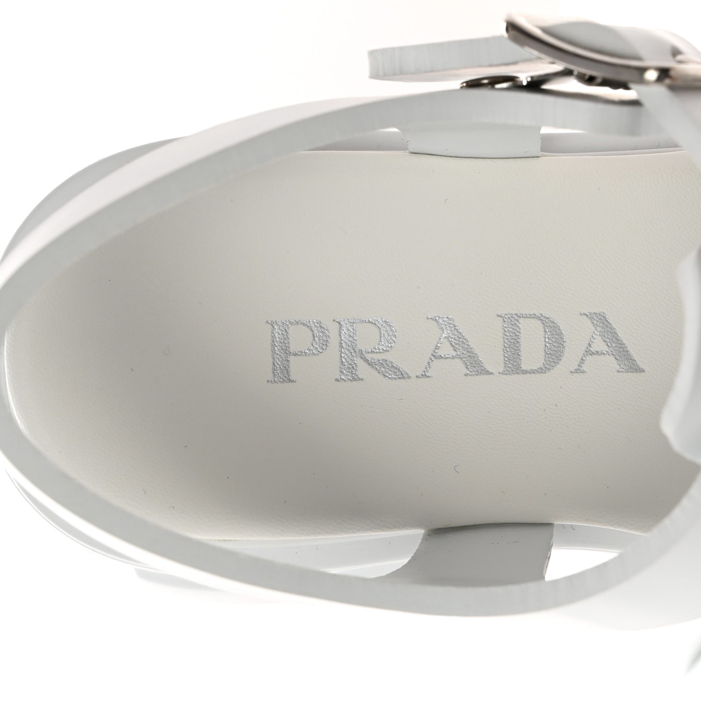 Foam Rubber Metal Triangle Logo Monolith 55mm Cage Sandals 36 White