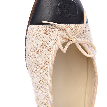 Chanel Crochet Cap Toe Ballerina Flats 41 Light Beige 10 of 10
