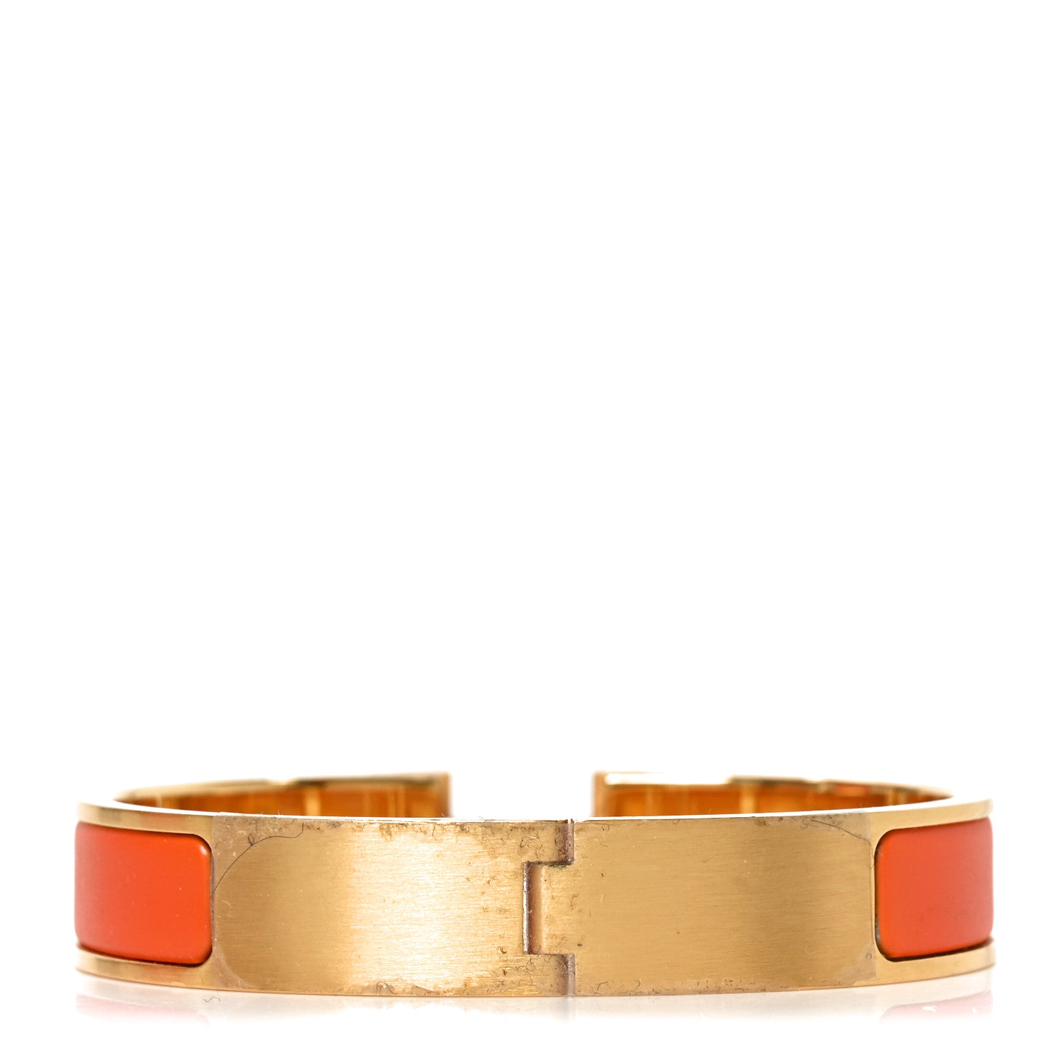 Hermes Matte Enamel Narrow Clic Clac HH Bracelet T4 Orange 3 of 5
