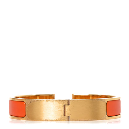 Hermes Matte Enamel Narrow Clic Clac HH Bracelet T4 Orange 3 of 5