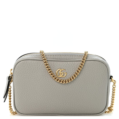 Gucci Dollar Calfskin Super Mini GG Marmont Chain Shoulder Bag Deep Grey 1 of 10