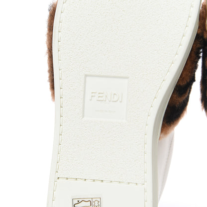 Fendi Vitello Shearling FF Velcro Slip On Sneakers 35.5 White 6 of 9