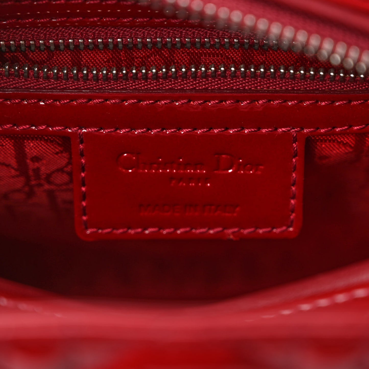 Patent Cannage Medium Lady Dior Burgundy Red