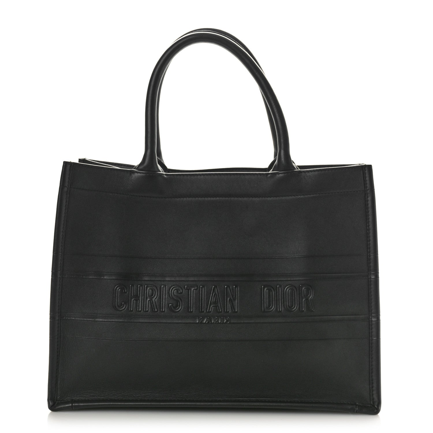 Christian Dior Calfskin Embossed Medium Book Tote Black 1 of 10