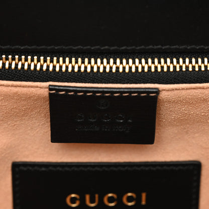 Gucci Azalea Calfskin Snakeskin Horsebit 1955 Shoulder Bag Black Pink 6 of 11