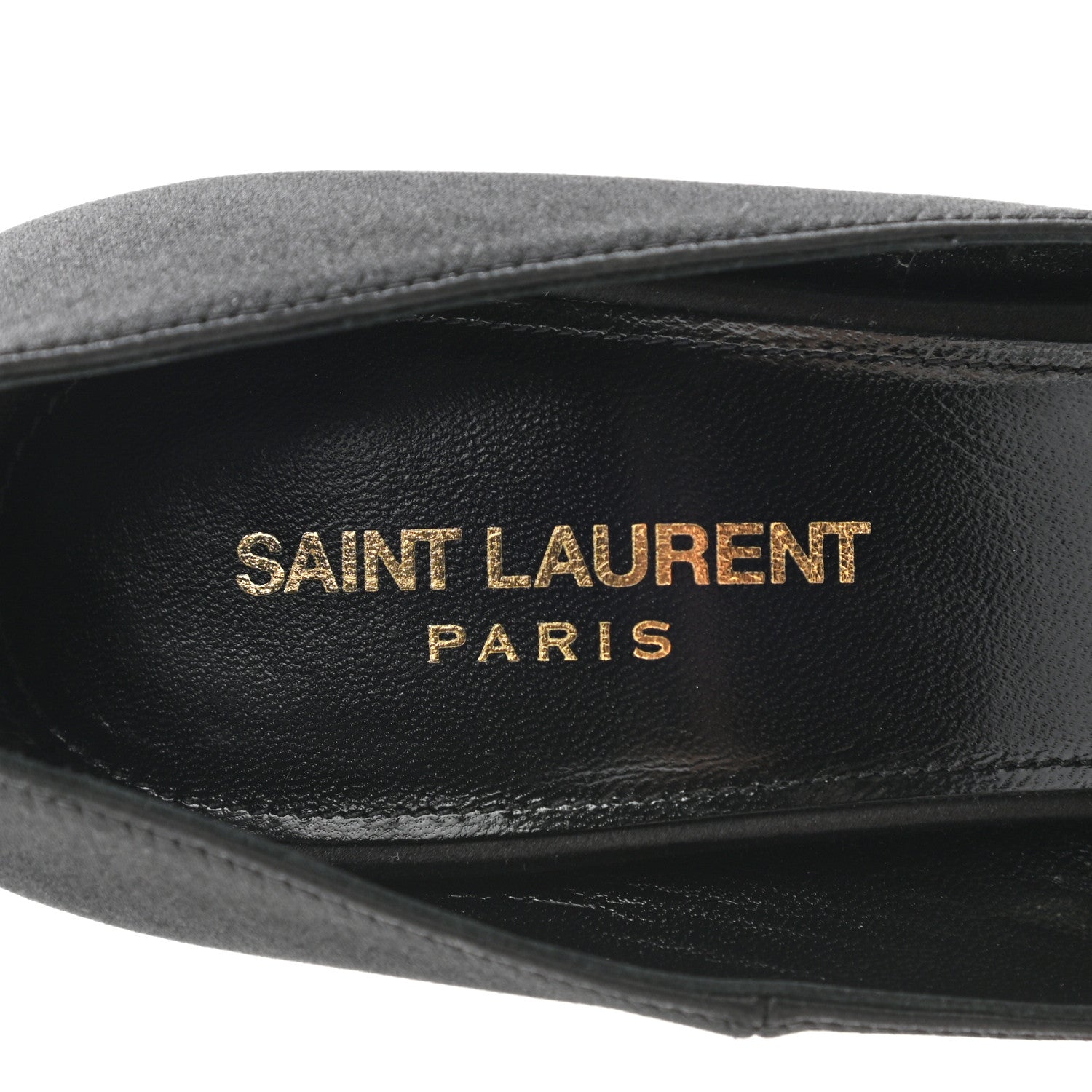 Saint Laurent Satin Crystal Embellished Tower 110 Pump 38.5 Black 7 of 8