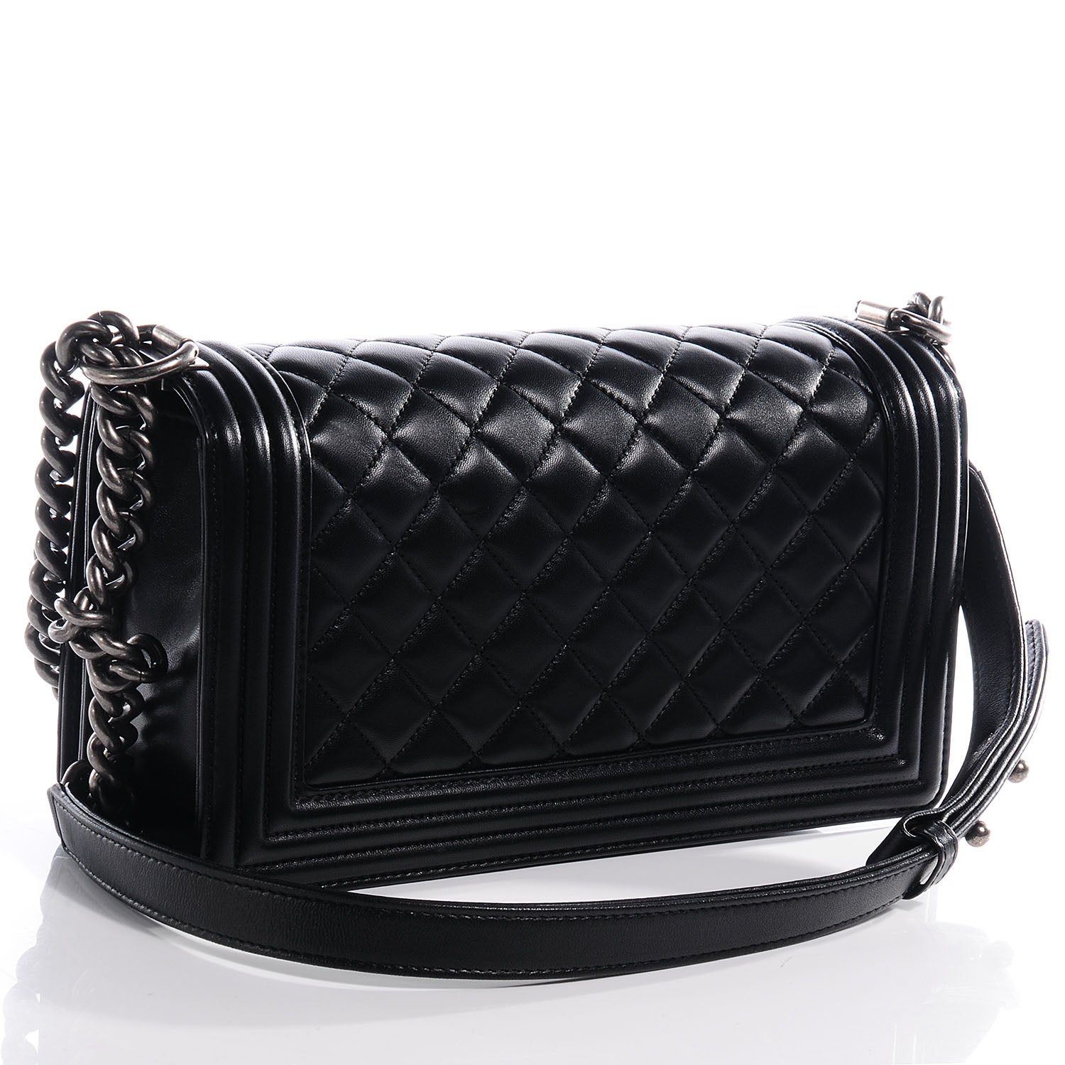 Chanel Lambskin Quilted Medium Boy Flap Black 3 of 9
