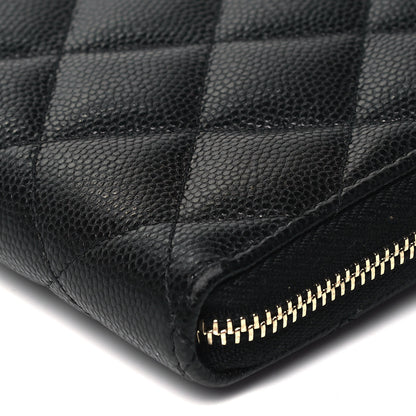 Chanel Caviar Quilted Small Zip Around Wallet Black 9 of 9