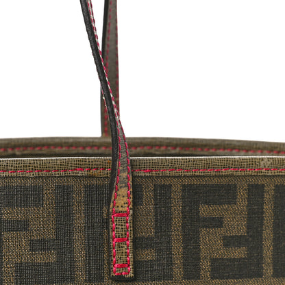 Fendi Zucca Spalmati Vitello Elite Small Roll Tote Tobacco Ciclamino 10 of 17
