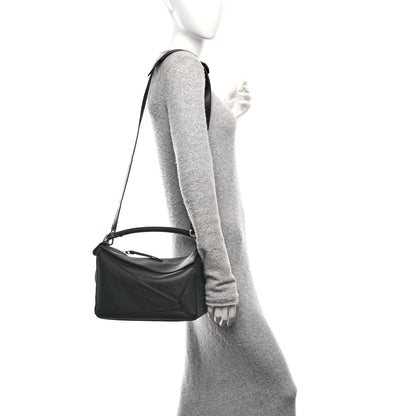 Loewe Calfskin Medium Puzzle Edge Bag Black 2 of 12
