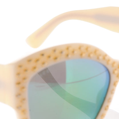 Gucci Square Frame Star Sunglasses GG 3870/S Ivory Gold 5 of 7