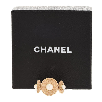 Chanel Pearl Camellia CC Ring 6.5 Light Gold 5 of 5