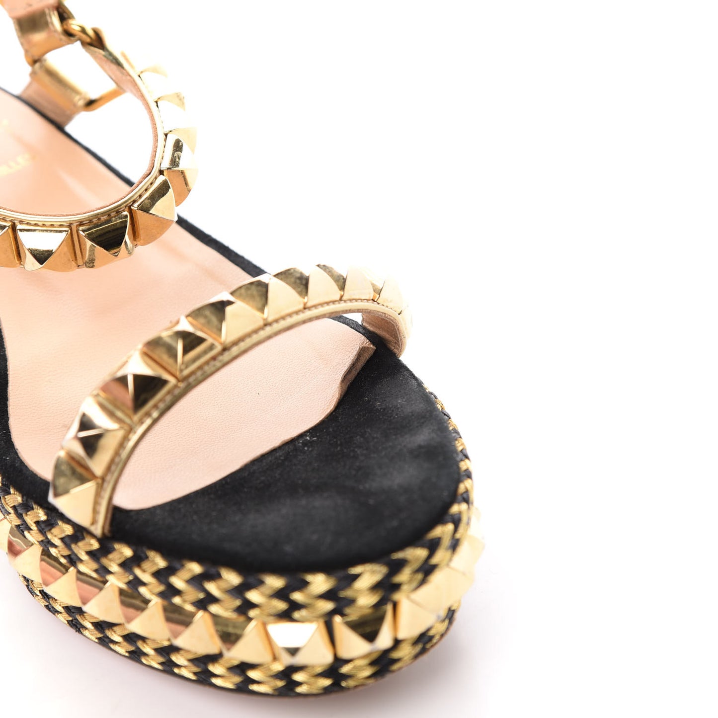 Specchio Suede Rope Cataclou 60 Platform Sandals 38 Gold Black