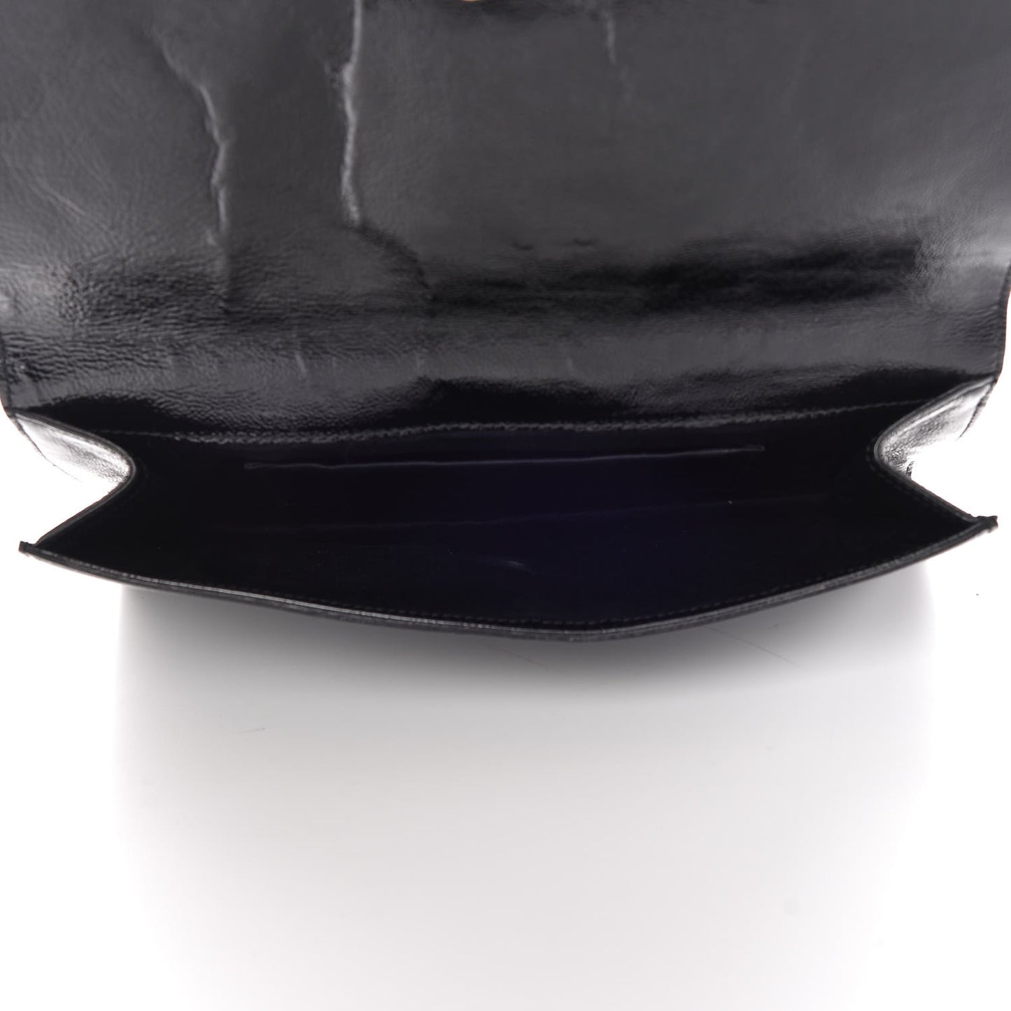 Textured Patent Monogram Large Belle De Jour Clutch Black