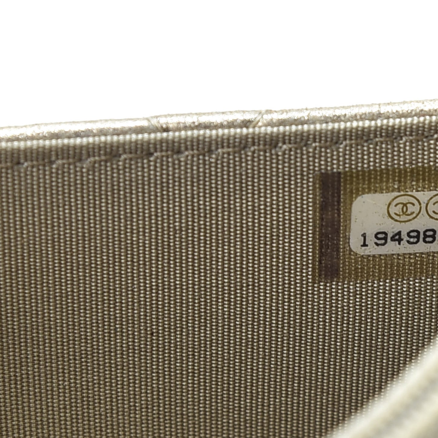 Metallic Lambskin Quilted Boy Wallet On Chain WOC Gold