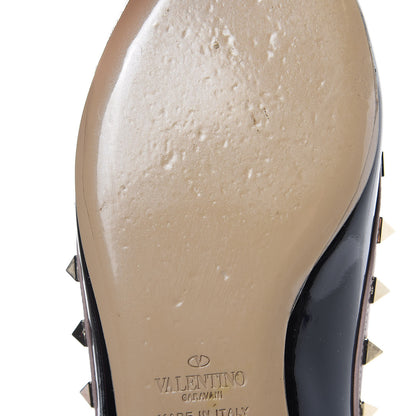 Valentino Garavani Patent Rockstud Ballerina Flats 36 Black Poudre 9 of 11