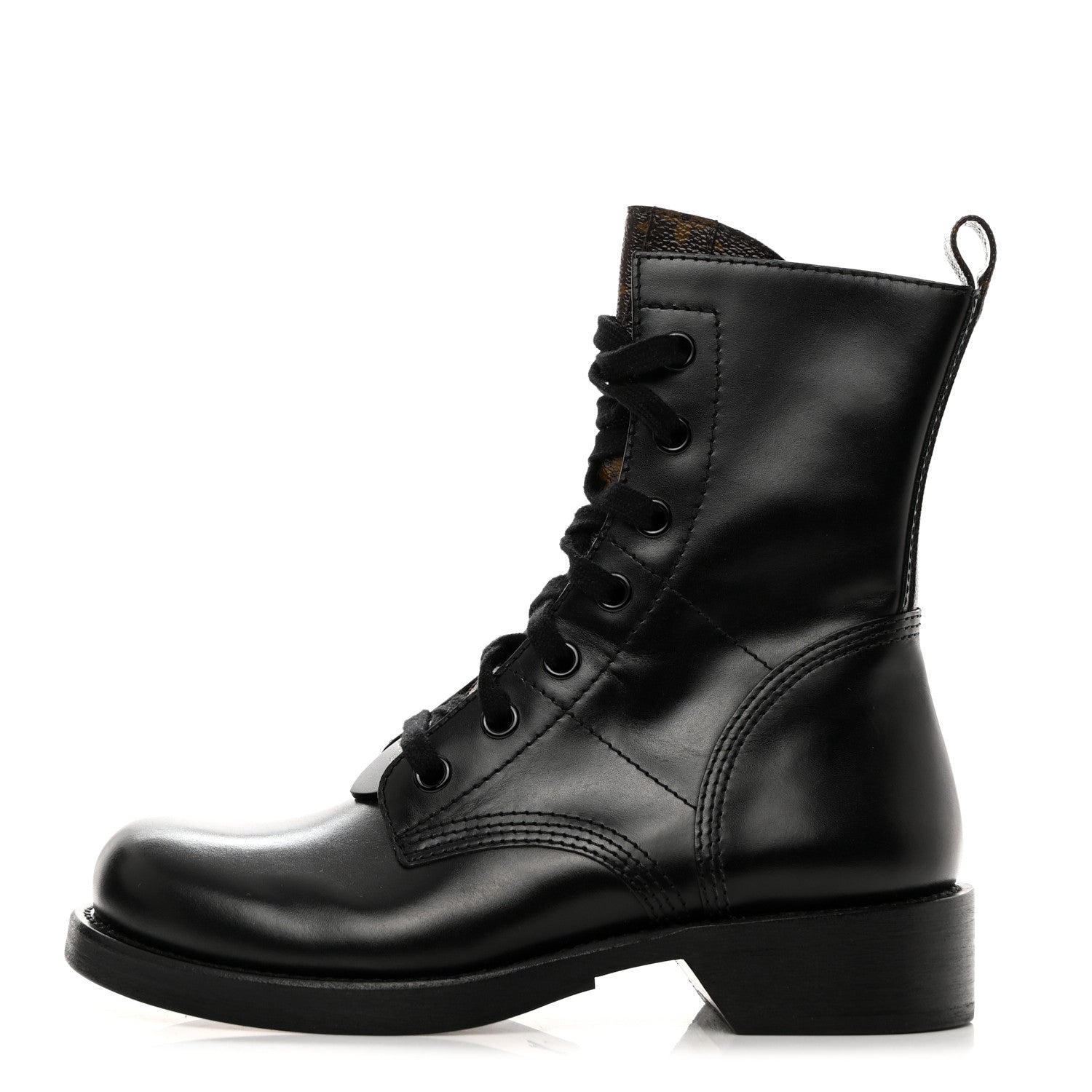 Louis Vuitton Calfskin Monogram Metropolis Flat Ranger Boots 38.5 Black 1 of 9