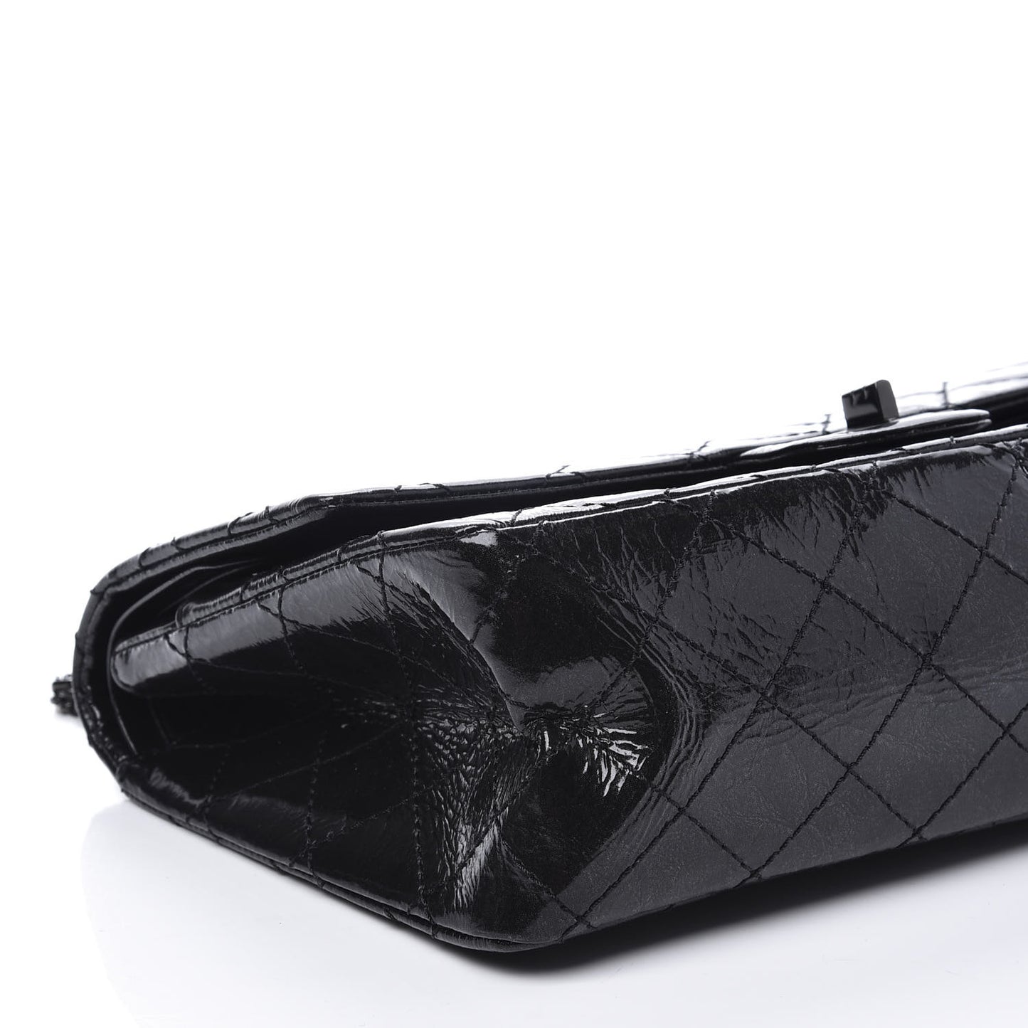 Distressed Patent Quilted 2.55 Reissue 226 Flap So Black