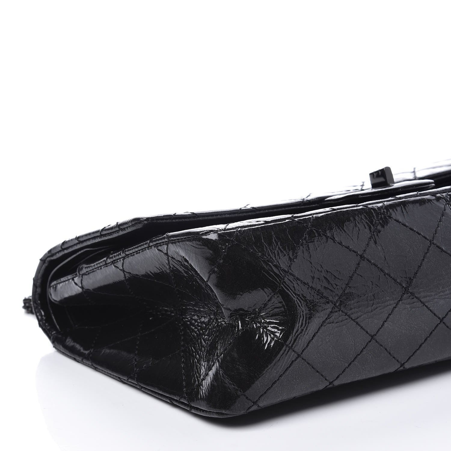 Chanel Distressed Patent Quilted 2.55 Reissue 226 Flap So Black 5 of 13