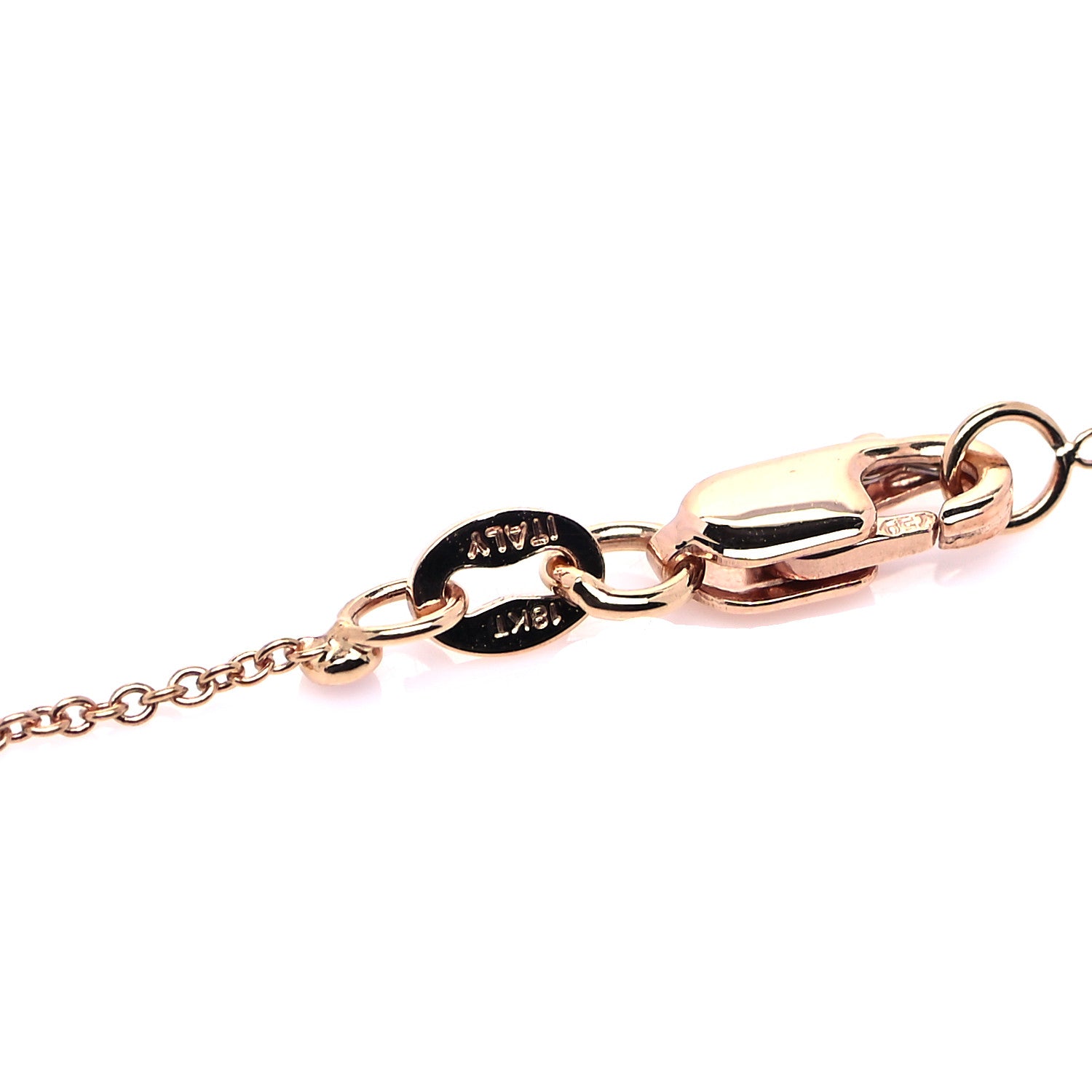 Roberto Coin 18K Rose Gold Diamond Tiny Treasures Initial F Pendant Necklace 4 of 5