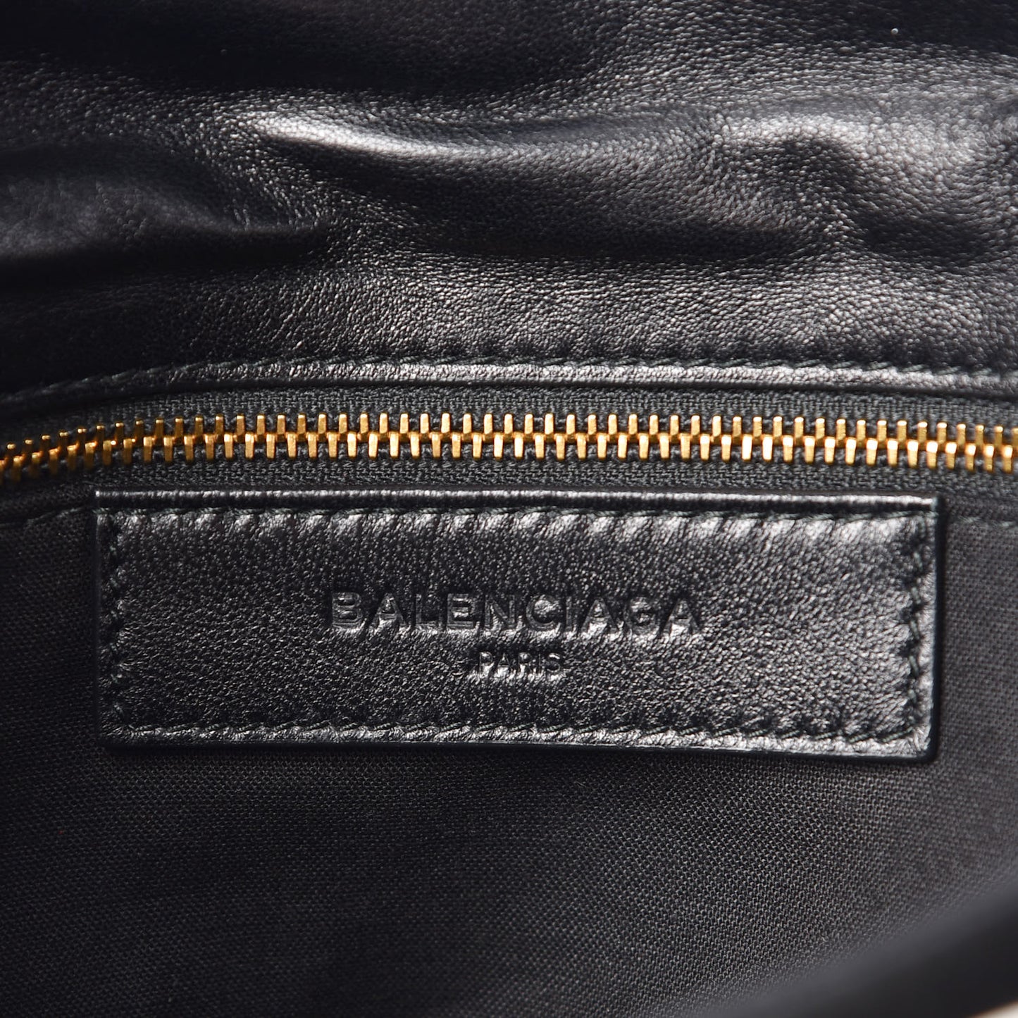 Chevre Gold Metallic Edge Hardware Envelope Clutch Black