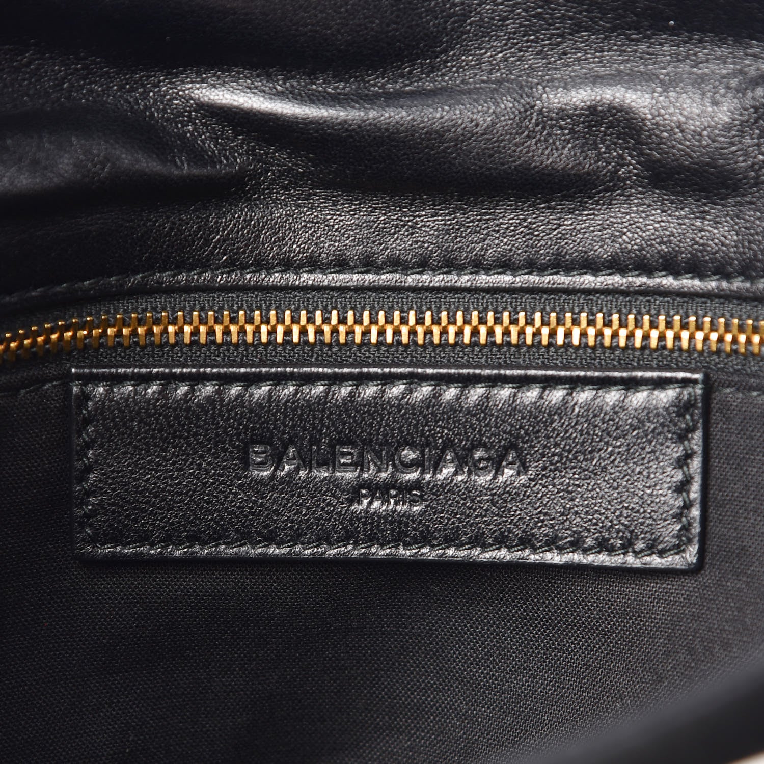 Balenciaga Chevre Gold Metallic Edge Hardware Envelope Clutch Black 6 of 10