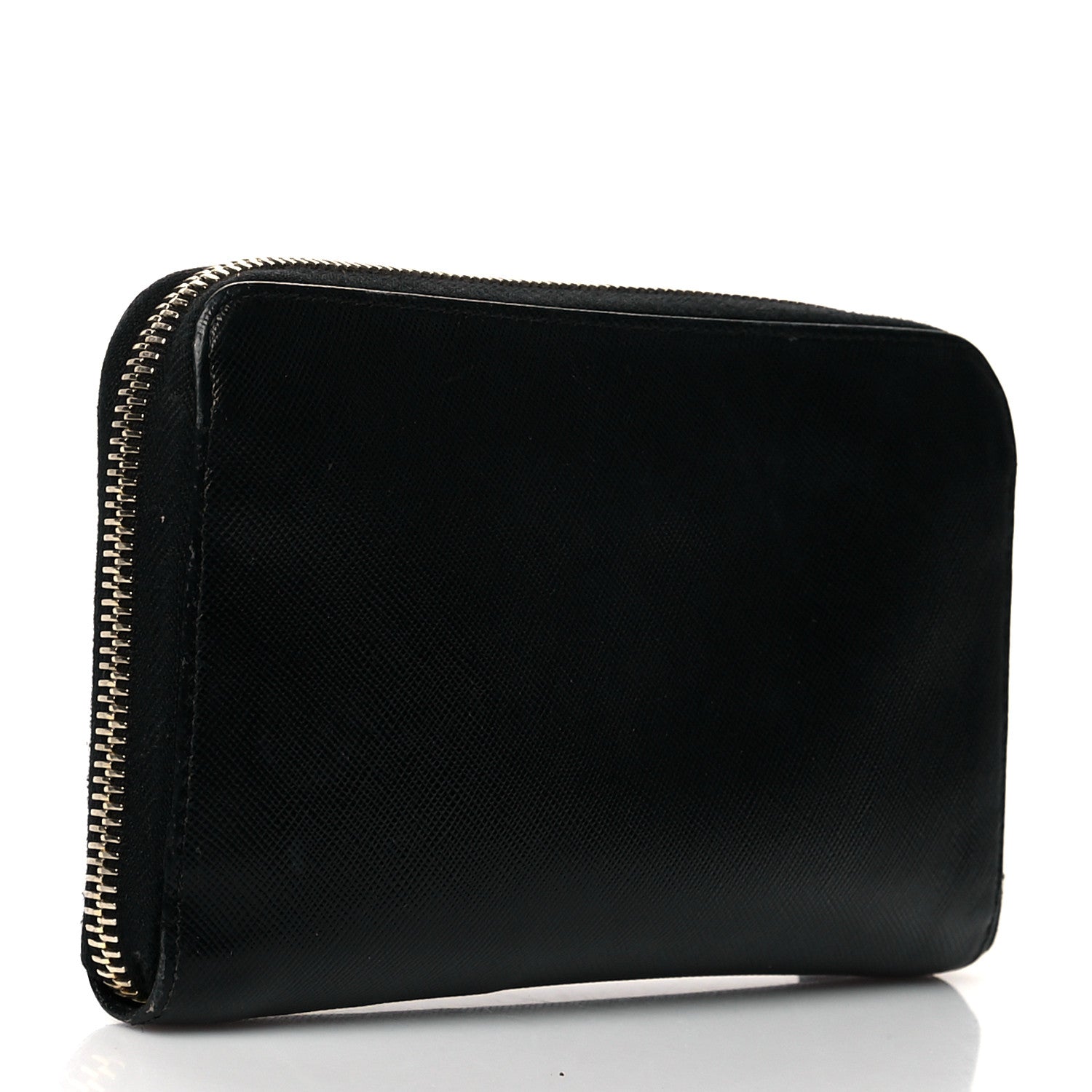 Prada Saffiano Fiocco Bow Zip Around Wallet Black 3 of 15