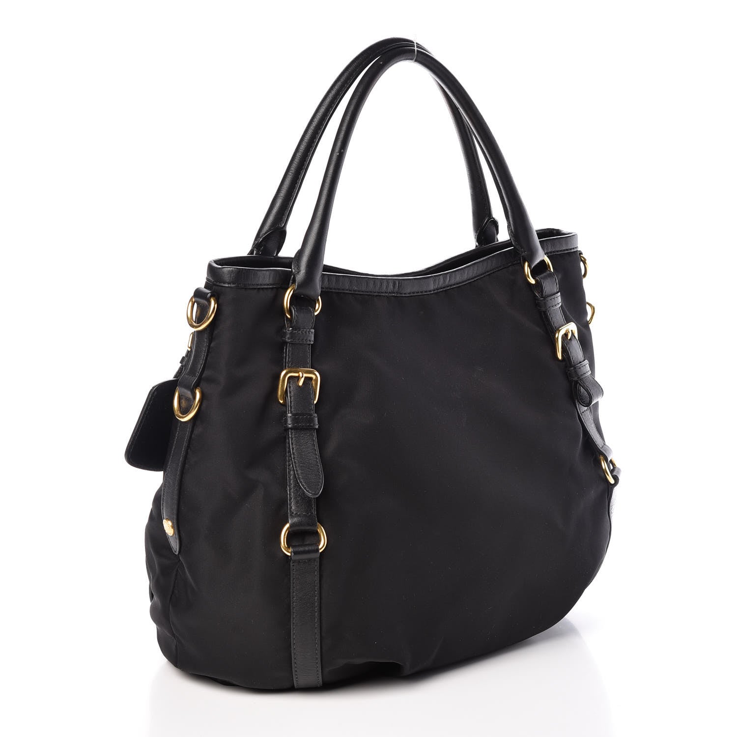 Prada Tessuto Nylon Soft Calf Tote Black 3 of 9