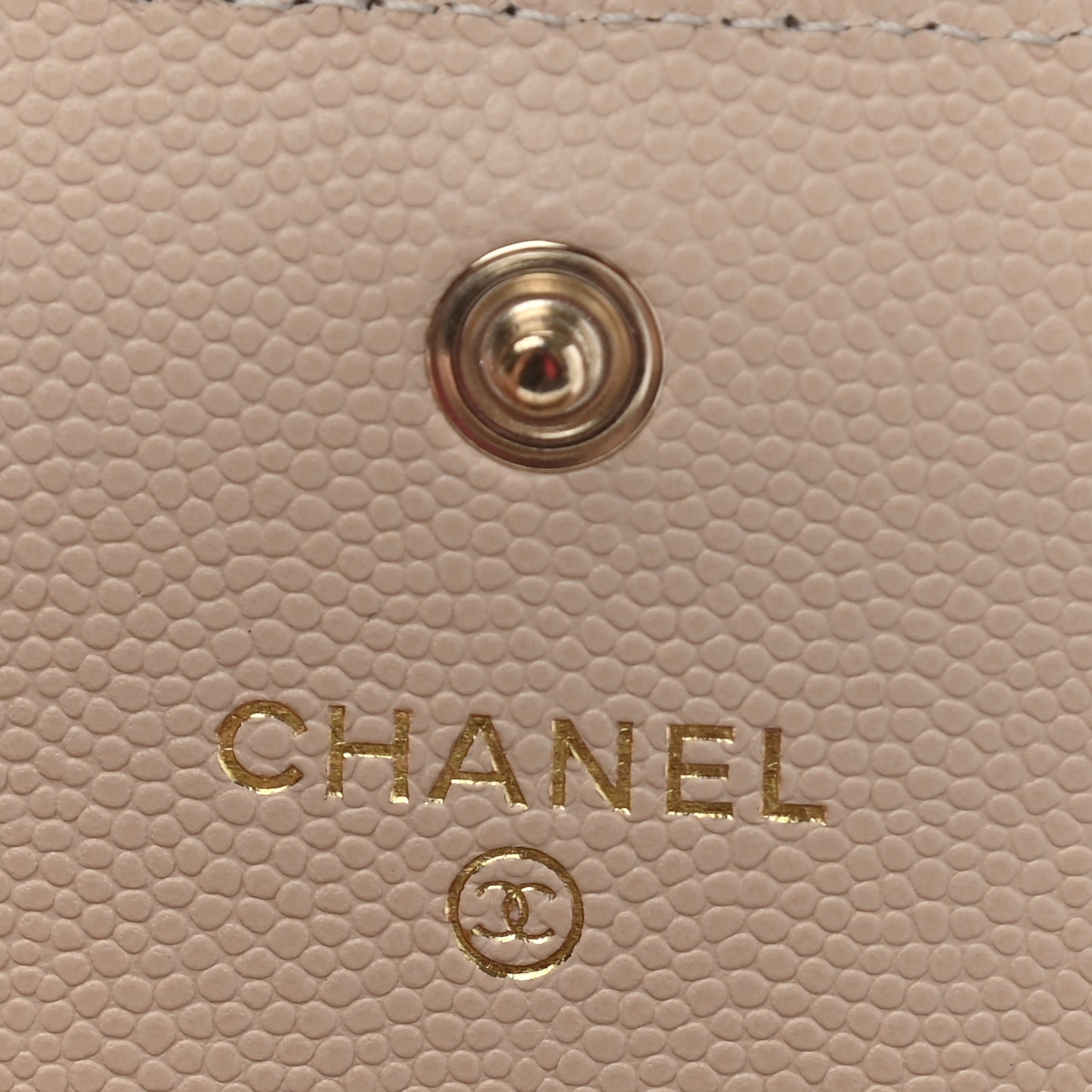 Caviar Pearl Quilted Coco Candy Wallet Beige