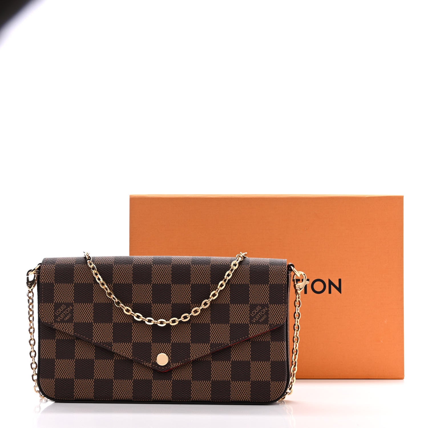 Louis Vuitton Damier Ebene Pochette Felicie Chain Wallet 10 of 10