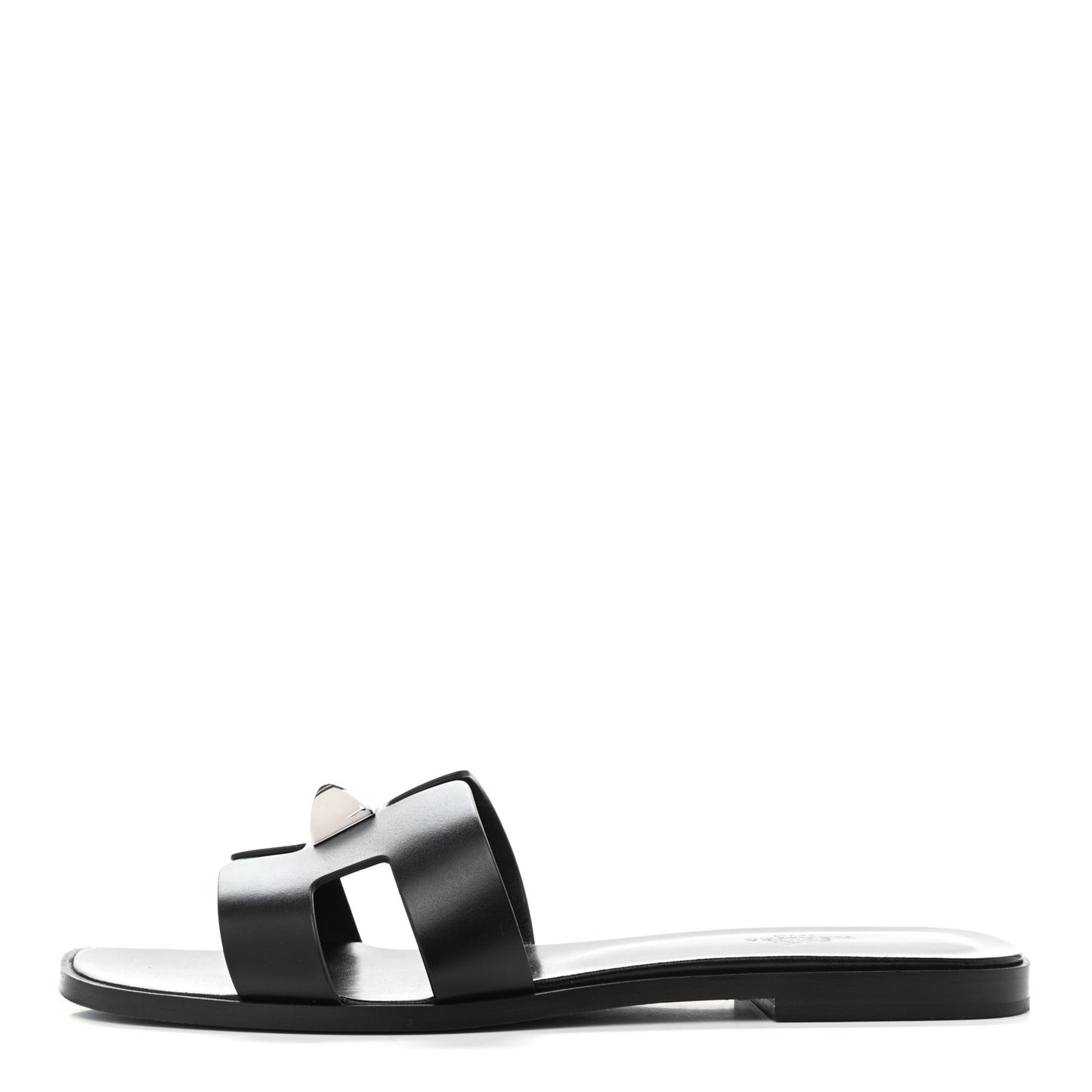 Box Calfskin Clous Pyramide Oran Sandals 40 Black