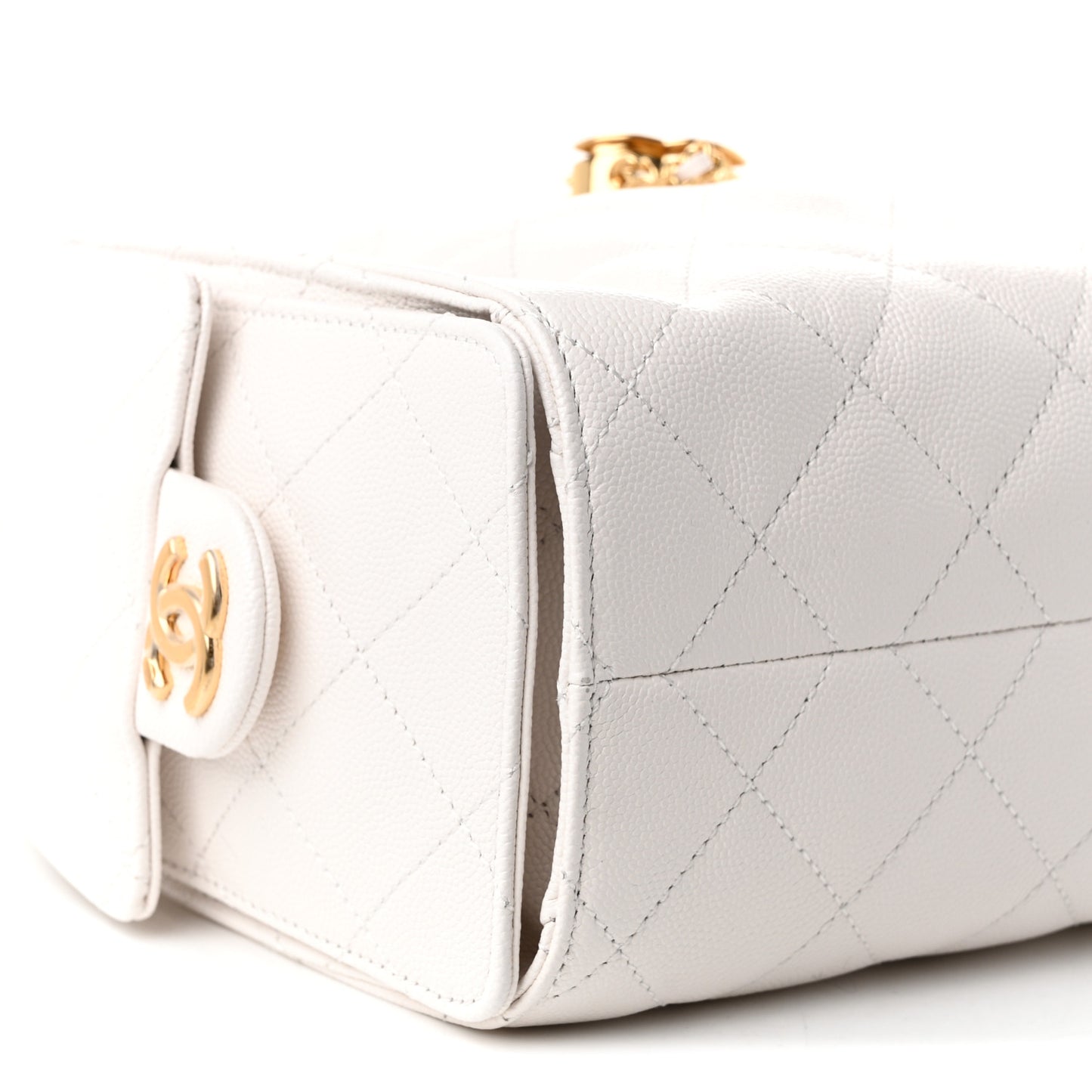 Caviar Quilted Mini Chanel 25 Handbag White