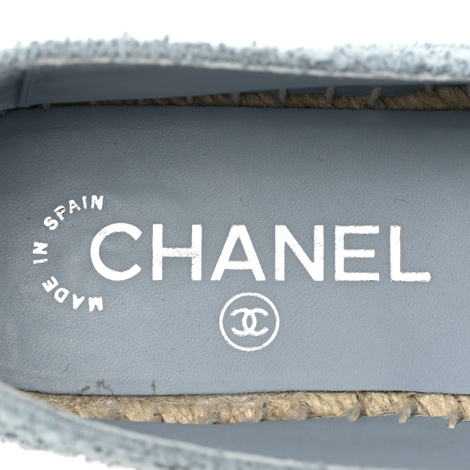 Chanel Fabric Grosgrain CC Espadrilles 37 Blue Light Gray Black 7 of 10