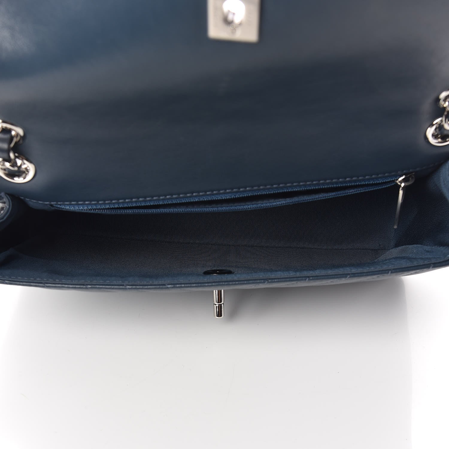 Chanel Lambskin Chevron Medium Single Flap Navy 7 of 10