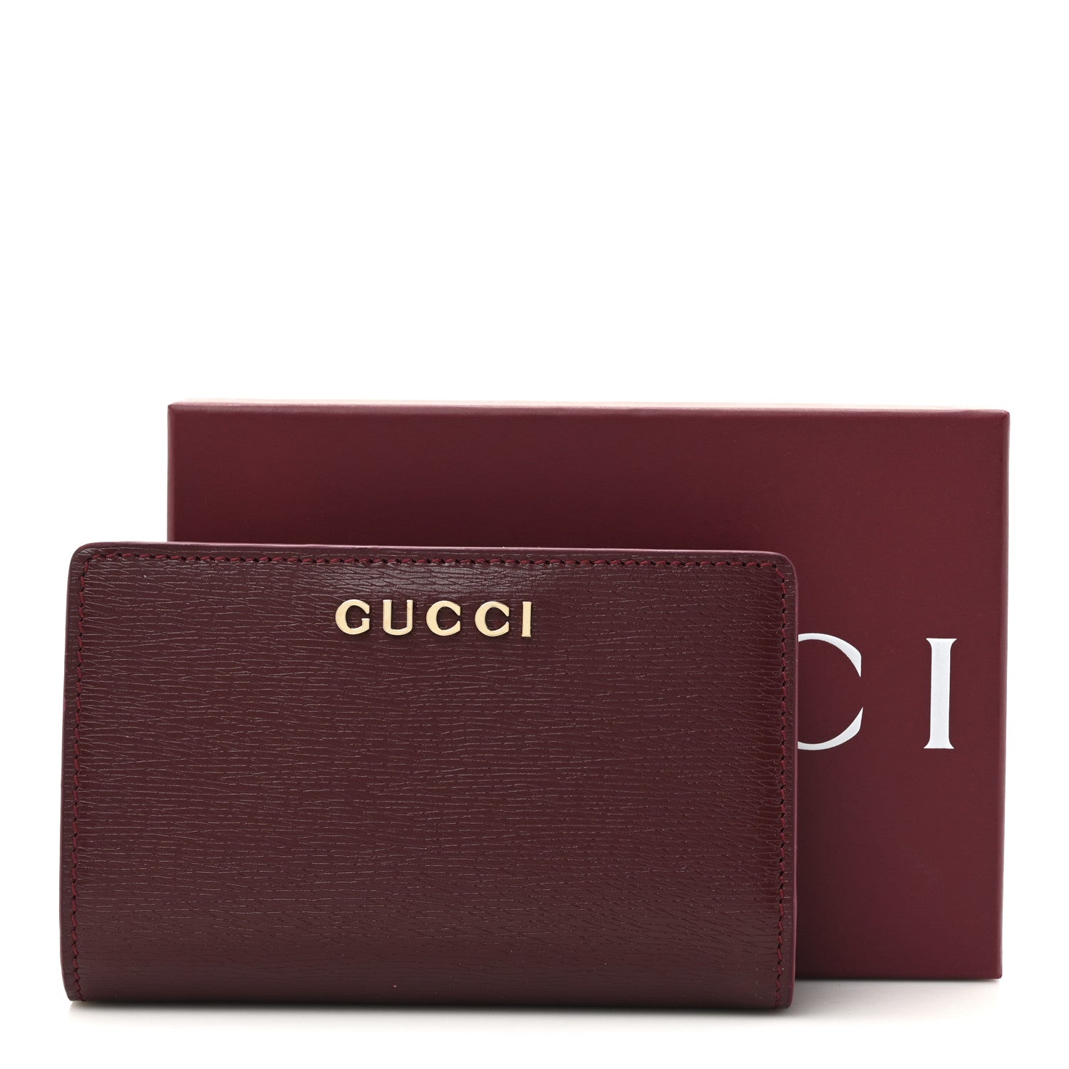 Gucci Calfskin Script Card Case Wallet Rosso Ancora Red 1753425 Gucci Calfskin Script Card Case Wallet Rosso Ancora Red 1753425