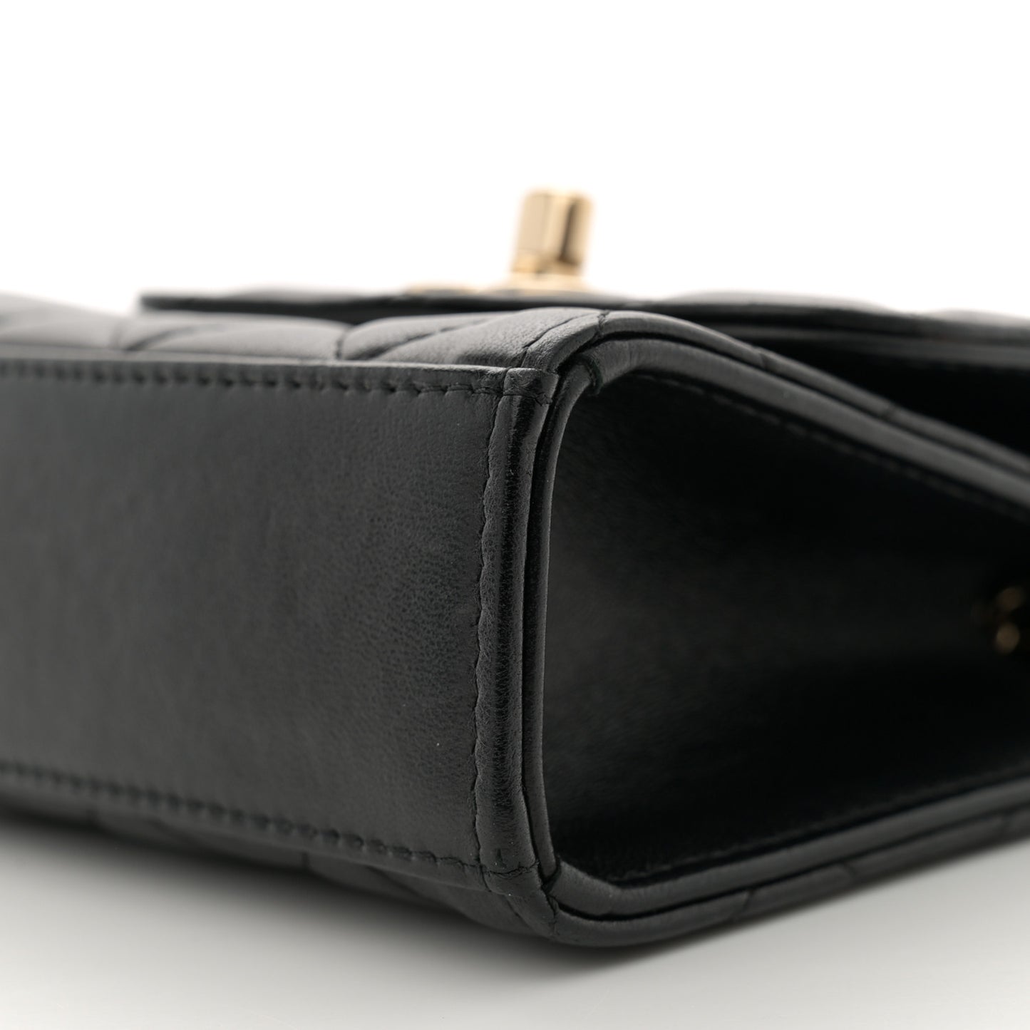 Lambskin Quilted Mini Trendy CC Chain Wallet Black