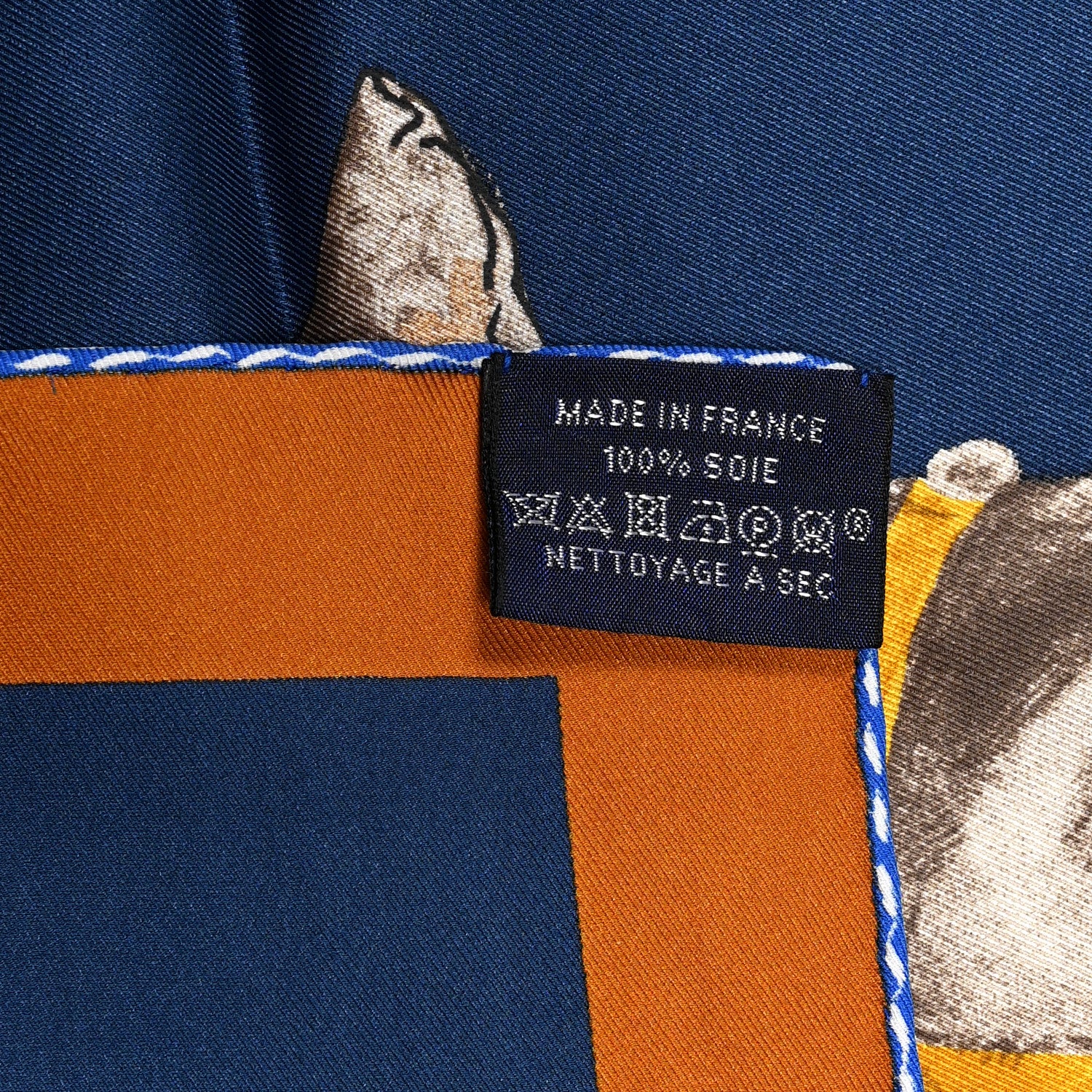 Hermes Silk Les Bassets Scarf 70 Marine Sepia 4 of 6