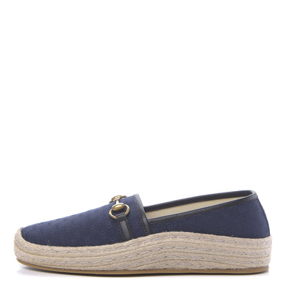 Gucci Jacquard Mini GG Monogram Mens Horsebit Espadrilles 8.5 London Blue Black 1 of 13
