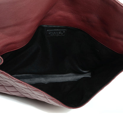 Chanel Calfskin Quilted Document Portfolio Holder Dark Red 5 of 8