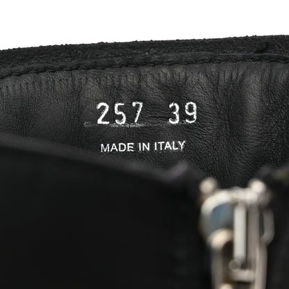 Prada Spazzolato Rois Re-Nylon Metal Triangle Logo Monolith Pouch Pocket 55mm Tall Combat Boots 39 Black 6 of 8