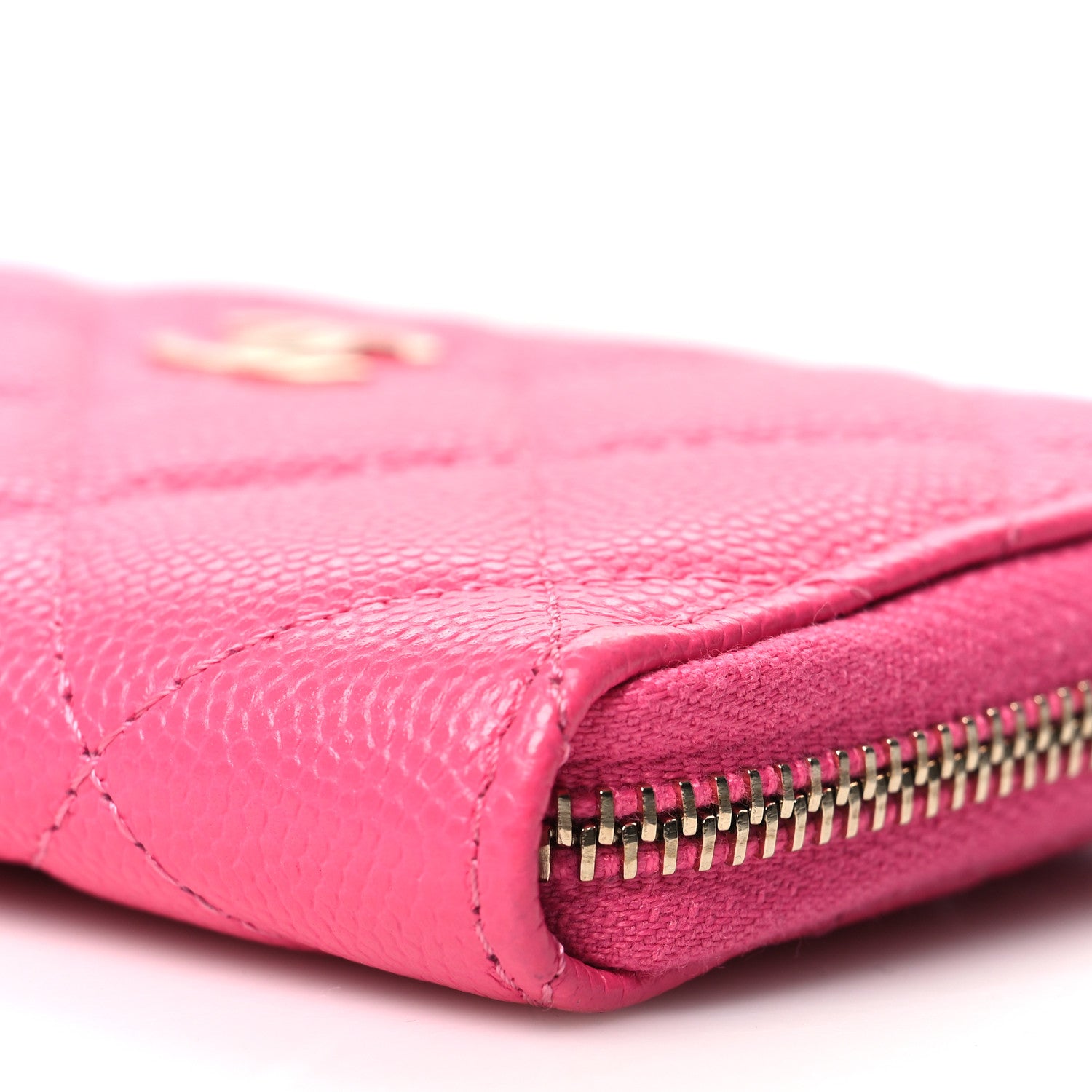 Chanel Caviar Quilted Zipped Key Holder Case Pink 10 of 11