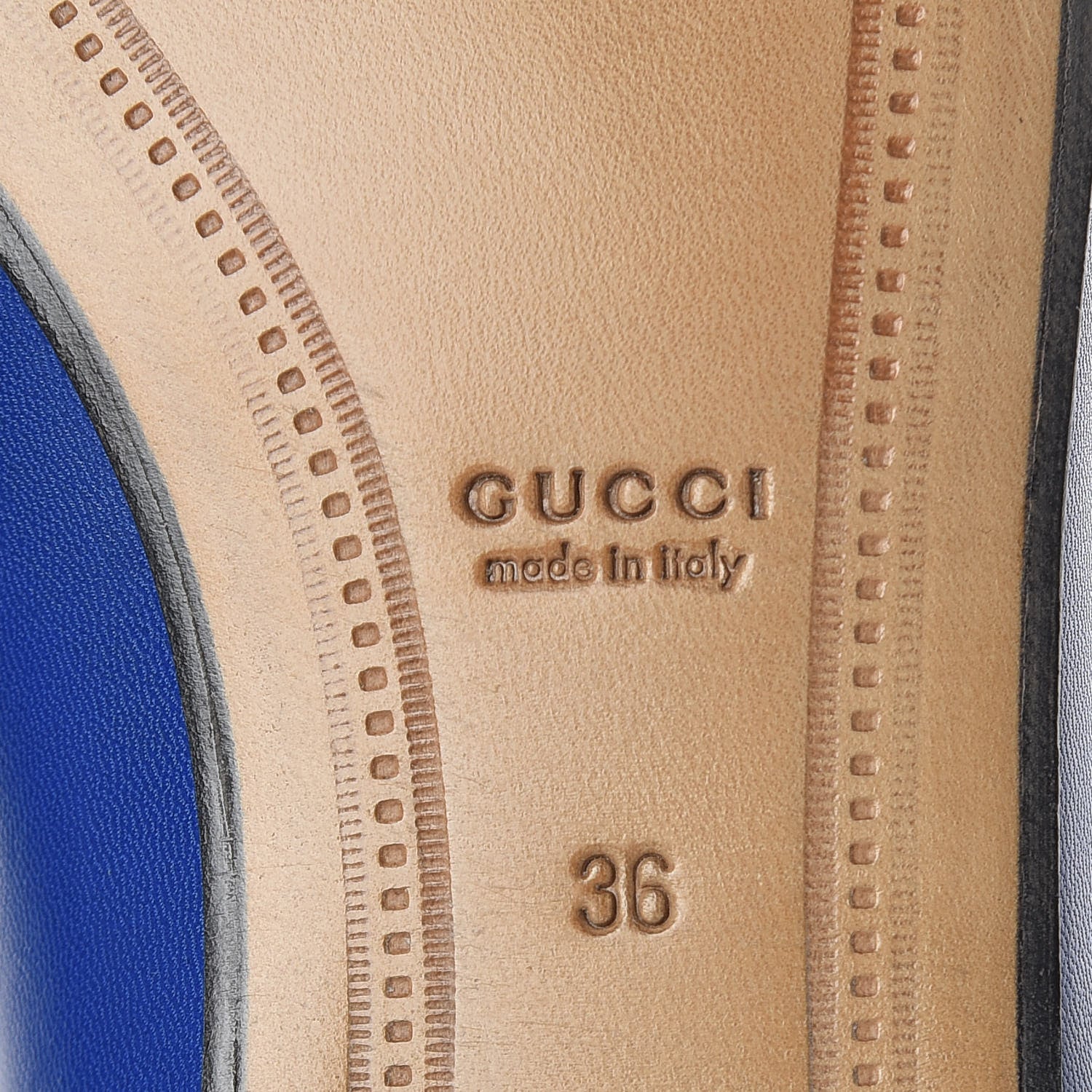 Gucci Malaga Kid Womens Jordaan Loafers 36 Electric Blue 5 of 9