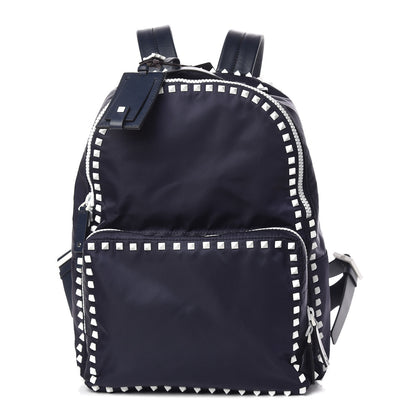 Valentino Garavani Nylon Free Rockstud Backpack Marine 1 of 10