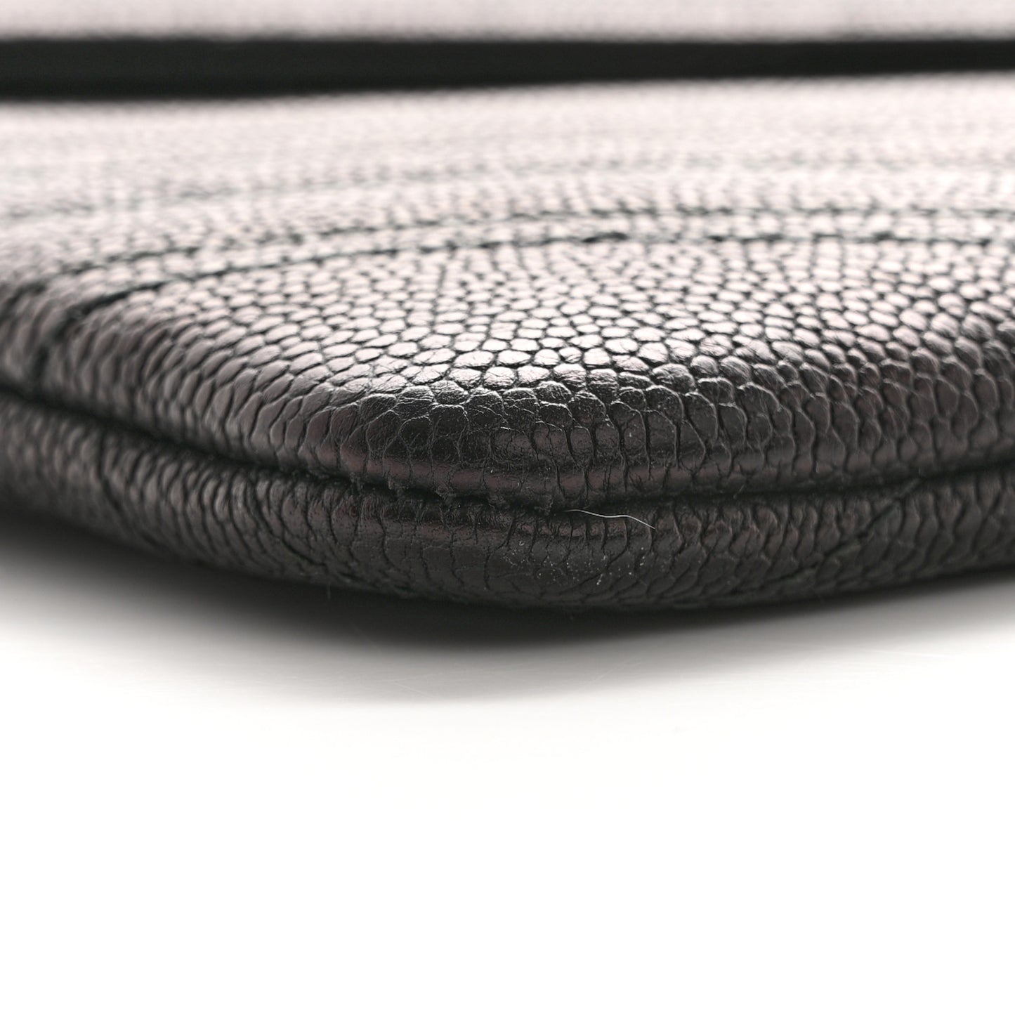 Calfskin Chevron Quilted Small Envelope Clutch Black