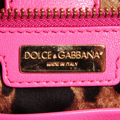 Dolce & Gabbana Straw Crocheted Miss Sicily Top Handle Bag Rosa 5 of 6