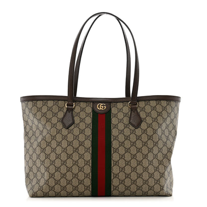 Gucci GG Supreme Monogram Medium Ophidia Shopping Tote Brown 1 of 10