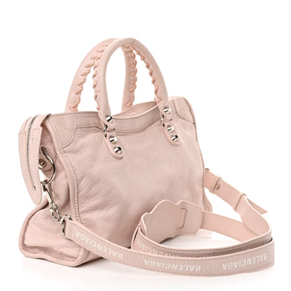 Balenciaga Agneau Classic Silver Hardware S City Logo Strap Light Rose White 4 of 20