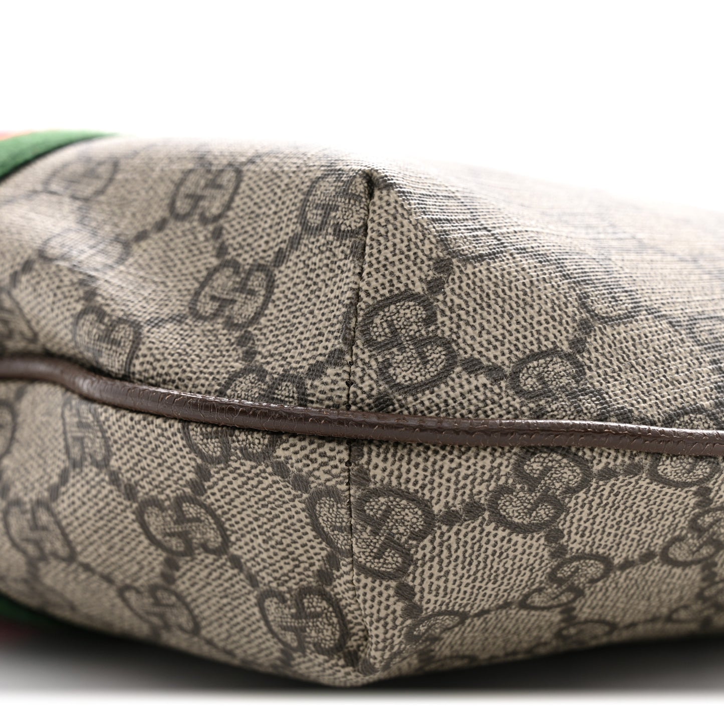 GG Supreme Monogram Web Small Ophidia Half Moon Hobo Brown