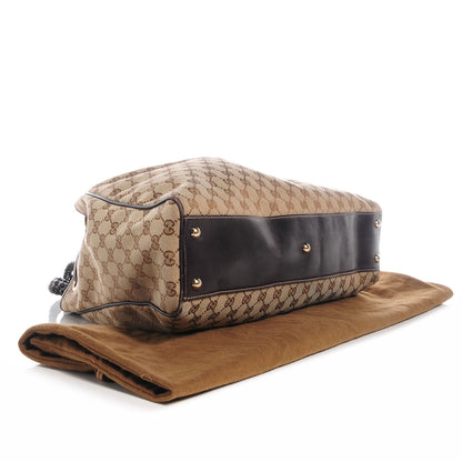 Gucci Monogram Peggy Braided Tote Brown 4 of 7
