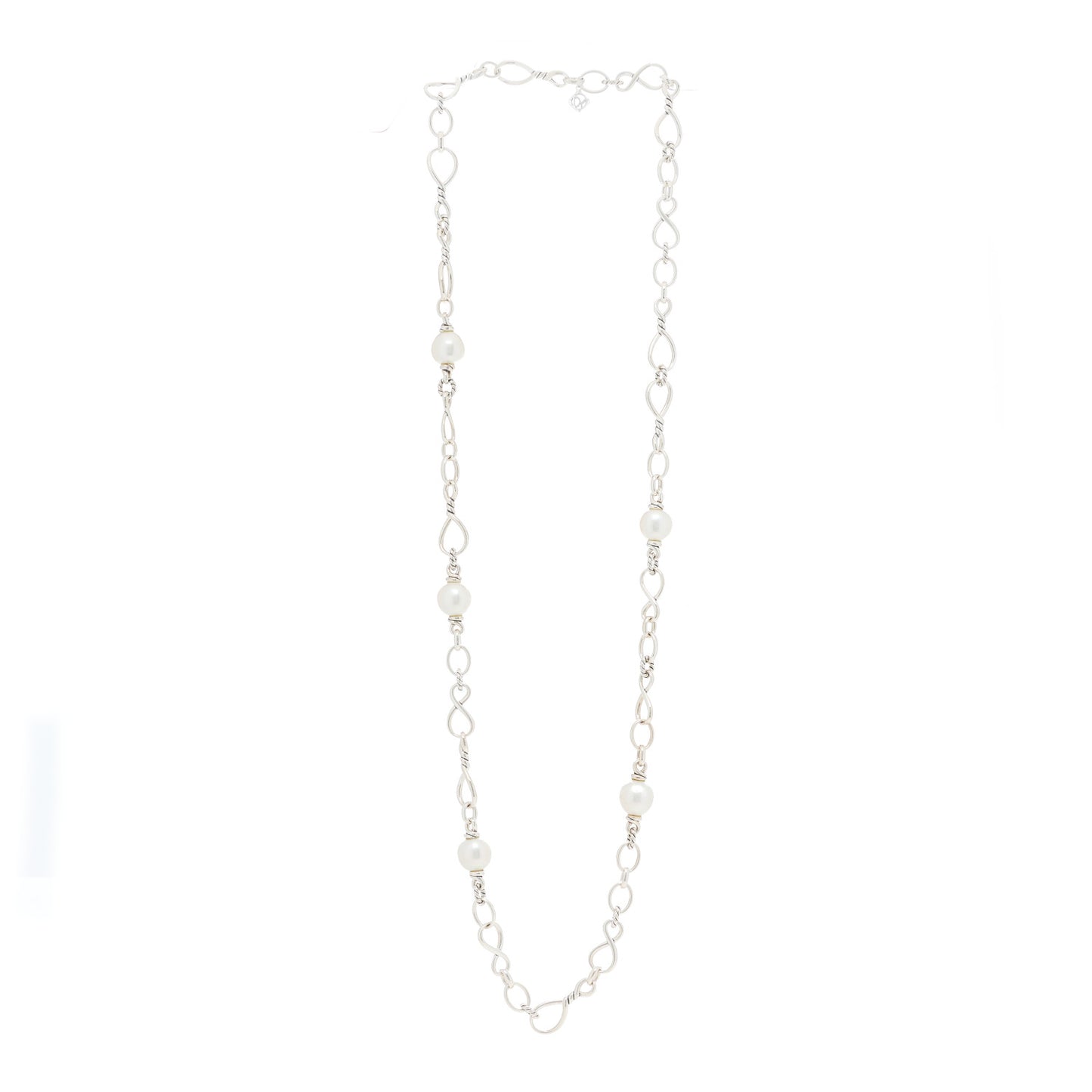 Sterling Silver Pearl Medium Continuance Chain Necklace